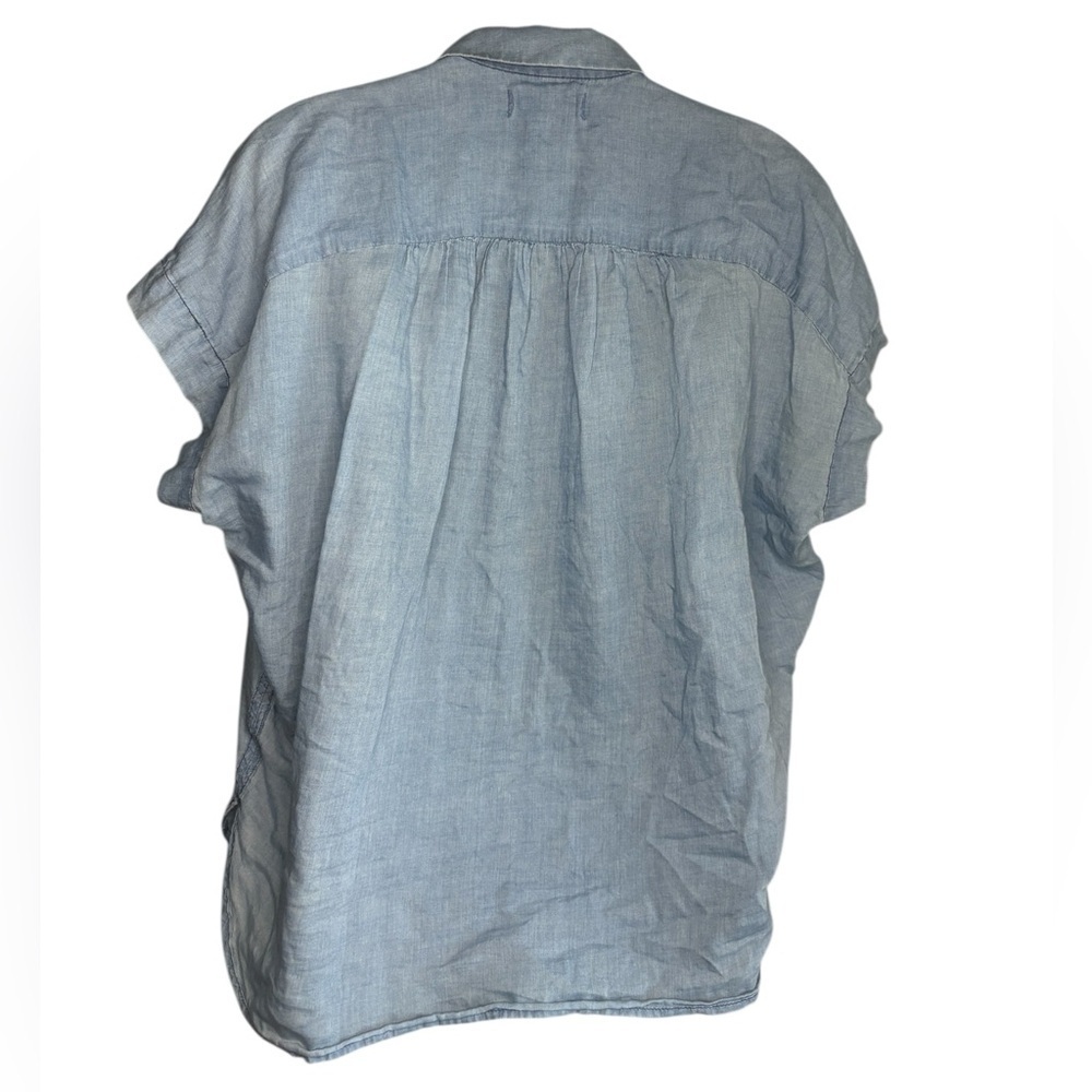 Madewell women’s Central Shirt Bright Indigo button down oversized size small - Picture 9 of 10